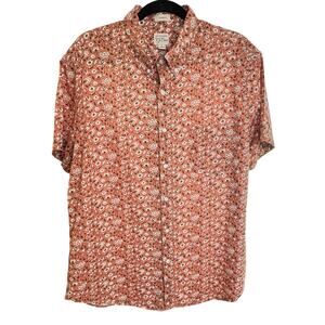 J Crew Shirt Classic Floral Button Down Button Up Men’s Sz L Short Sleeve Autumn